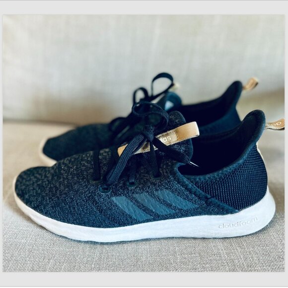 ADIDAS Women's Cloudfoam Pure Running Tennis Shoes/Sneakers F34677 Sz 10 - Black - Picture 1 of 4